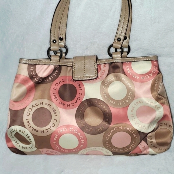 Coach Signature Snaphead Satin Satchel - Picture 4 of 16